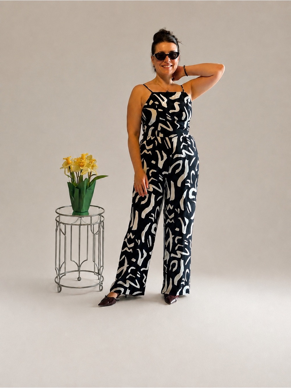 Black & White Wide Leg Jumpsuit 🤍🖤